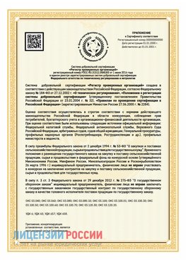 Приложение к сертификату для ИП Йошкар-Ола Сертификат СТО 03.080.02033720.1-2020